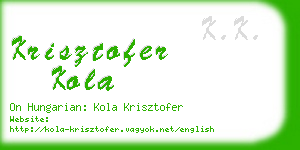 krisztofer kola business card